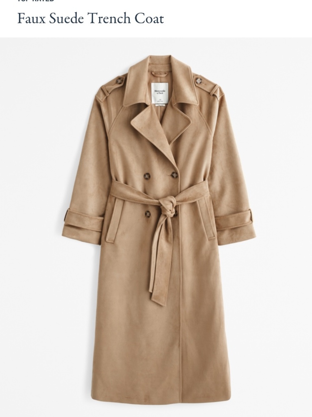 Faux Suede Trench Coat Abercrombie